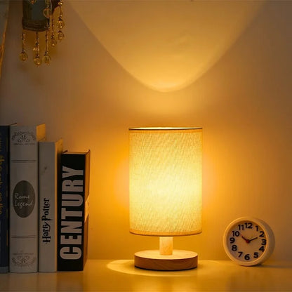 Organic Glow Lamp – Lampe en Bois Naturel & Tissu – Alimentation USB