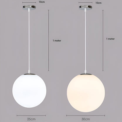 Suspension Globe Nordique en Verre Opalin