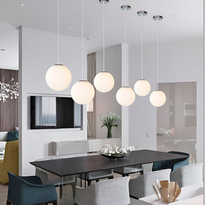 Suspension Globe Nordique en Verre Opalin