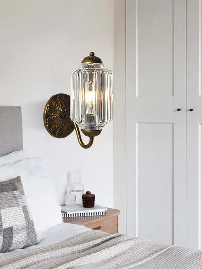 Applique Murale Vintage Verre Opalin Laiton Forgé