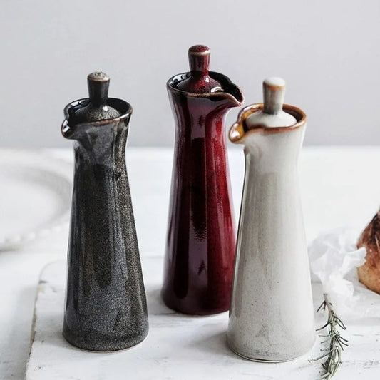 Olio | Bouteille Céramique Épices Huile de Cuisine Nordique