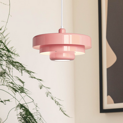 Suspension Bauhaus Moderne, Métal Coloré, D35cm