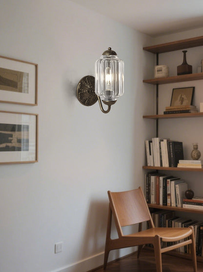 Applique Murale Vintage Verre Opalin Laiton Forgé