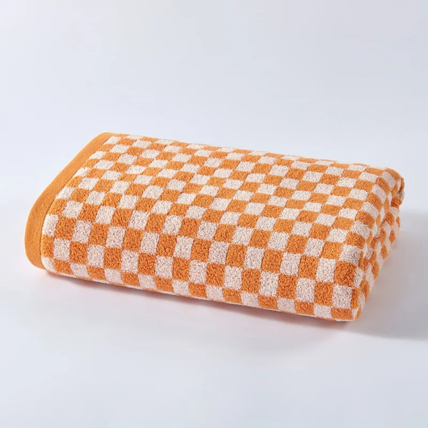 Serviettes de Bain Motif Damier – Lot de 2