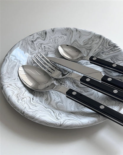 Couverts Bistrot, Inox, 8 Pièces, Poignée Ivoire