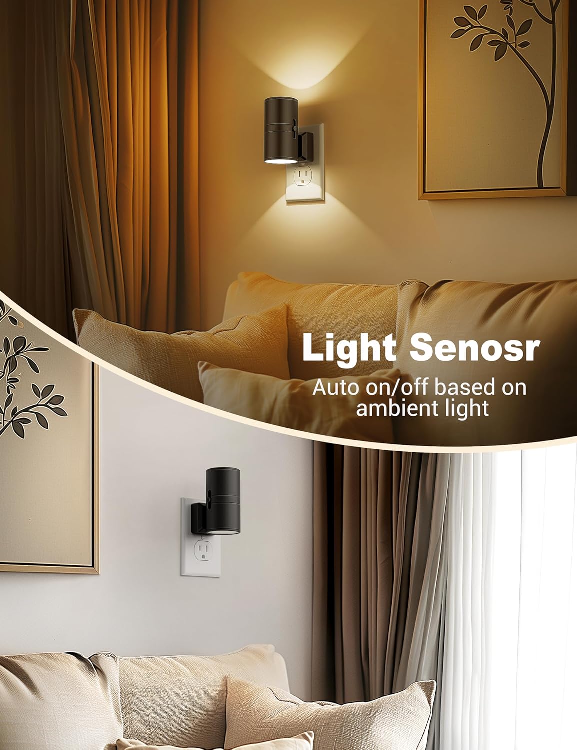 NightNova | Veilleuse LED Dimmable Plug-In | Luminosité Réglable pour Chambres et Couloirs