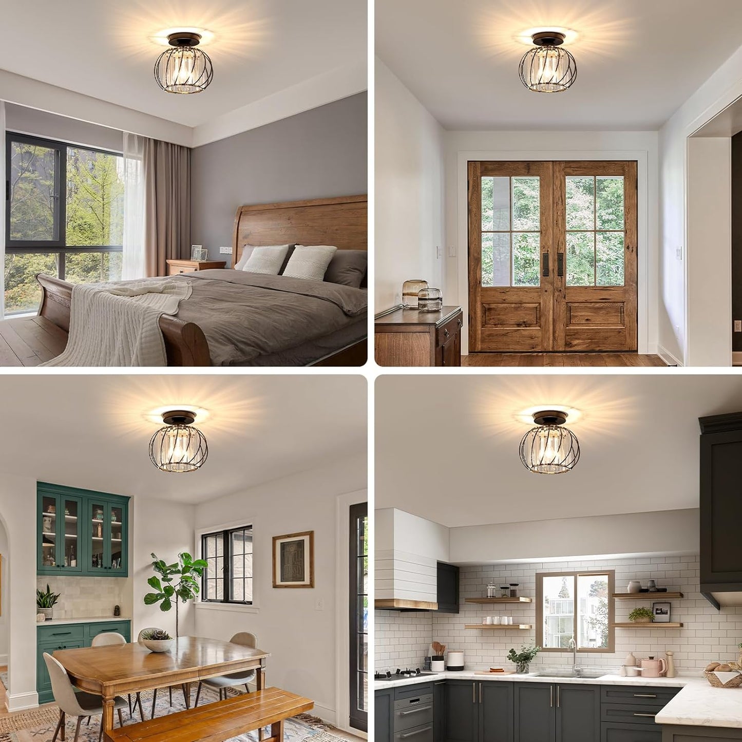 Éclairage Plafond Nordic Luxe | Lampe en Verre pour Couloir