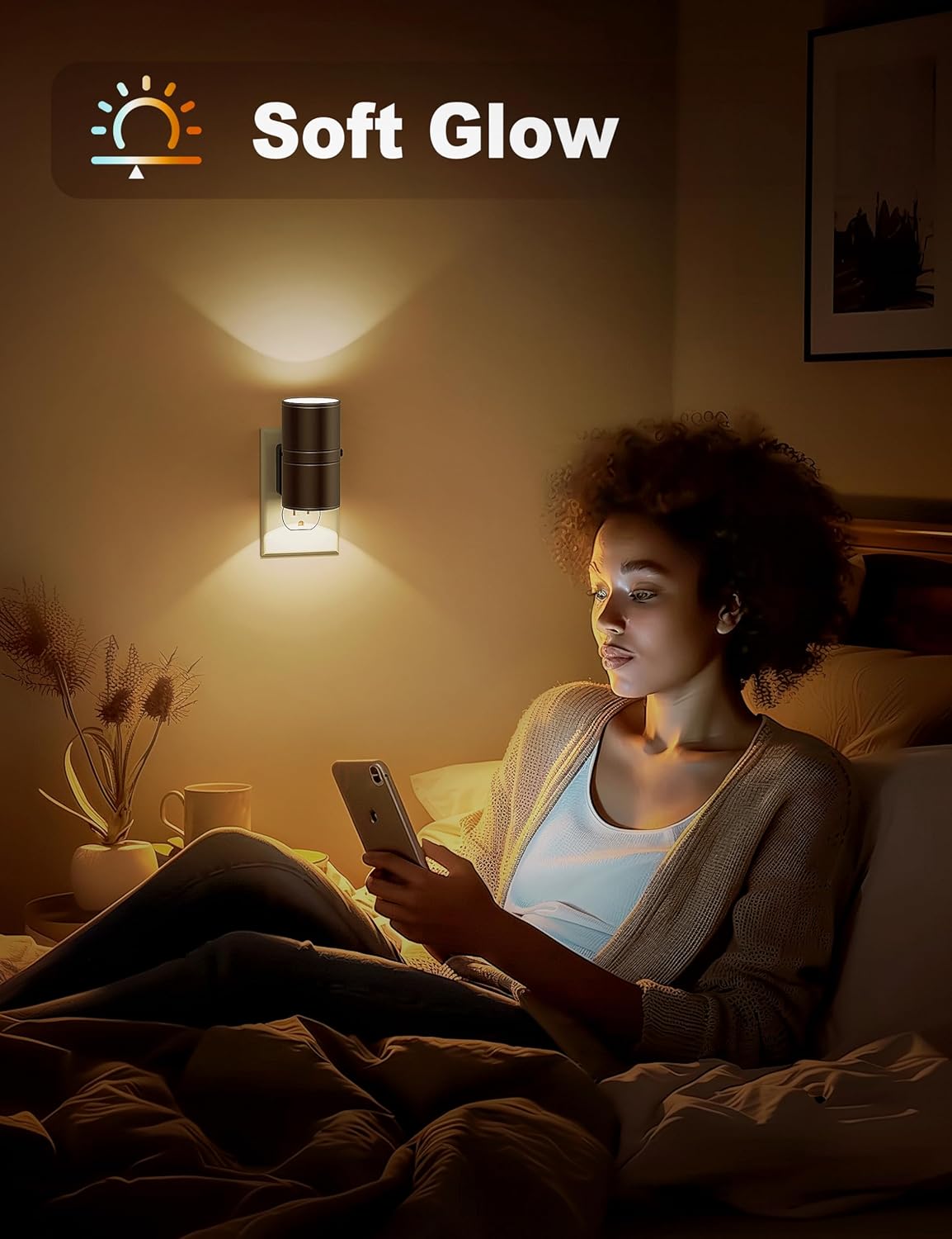 NightNova | Veilleuse LED Dimmable Plug-In | Luminosité Réglable pour Chambres et Couloirs