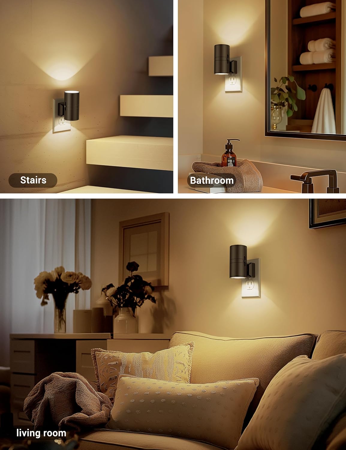 NightNova | Veilleuse LED Dimmable Plug-In | Luminosité Réglable pour Chambres et Couloirs