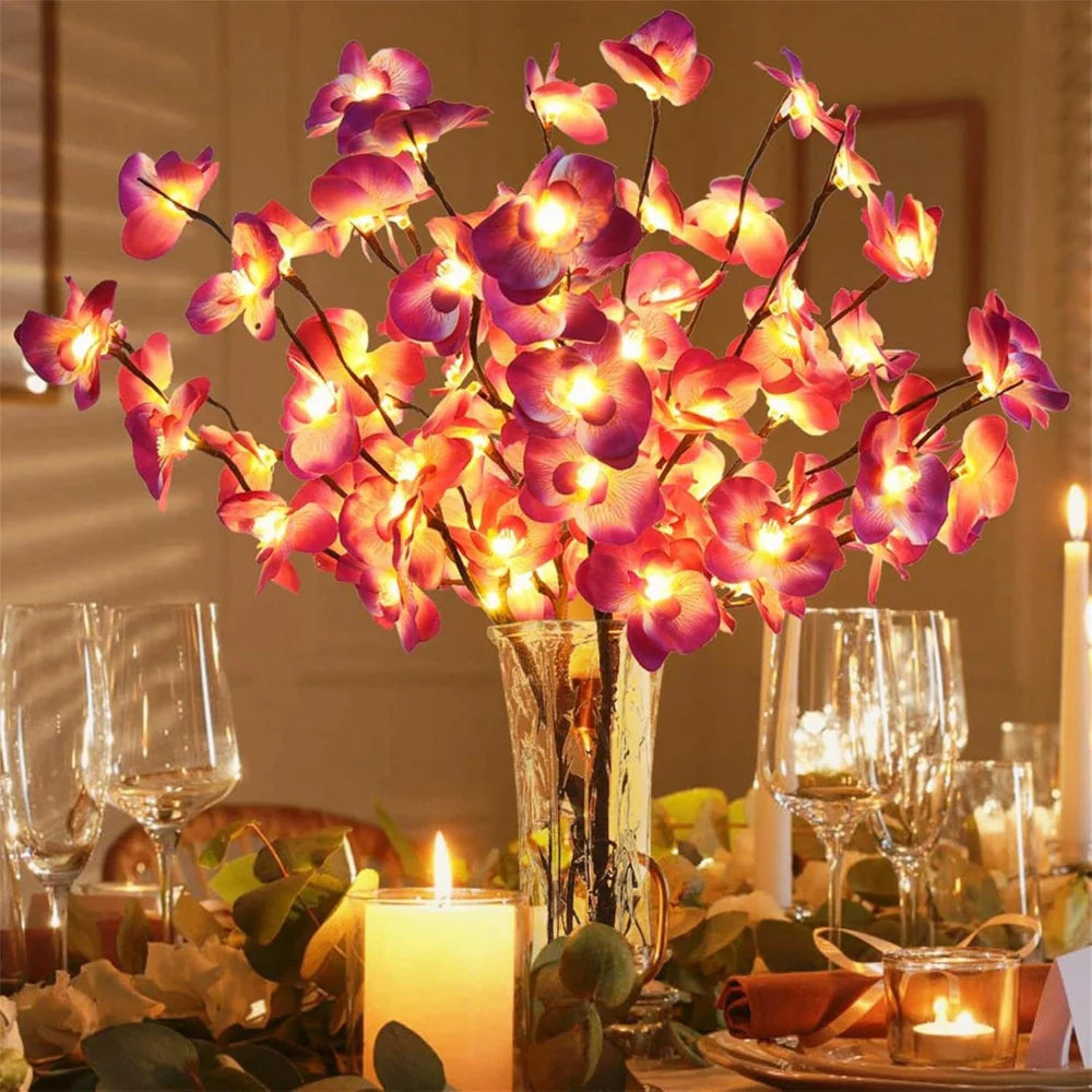 Branches Lumineuses LED, Décoratives, Fleurs & Feuilles
