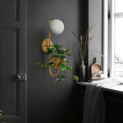 Applique murale décorative Sphere à 1 lumière avec boîte de rangement et pot de plantation