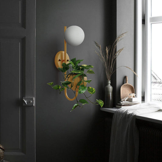 Applique murale décorative Sphere à 1 lumière avec boîte de rangement et pot de plantation