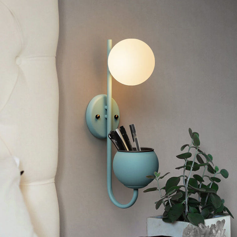 Applique murale décorative Sphere à 1 lumière avec boîte de rangement et pot de plantation