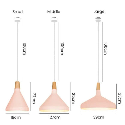 Suspension Métallique Conique Style Macaron – Couleurs Vives et Élégance Moderne