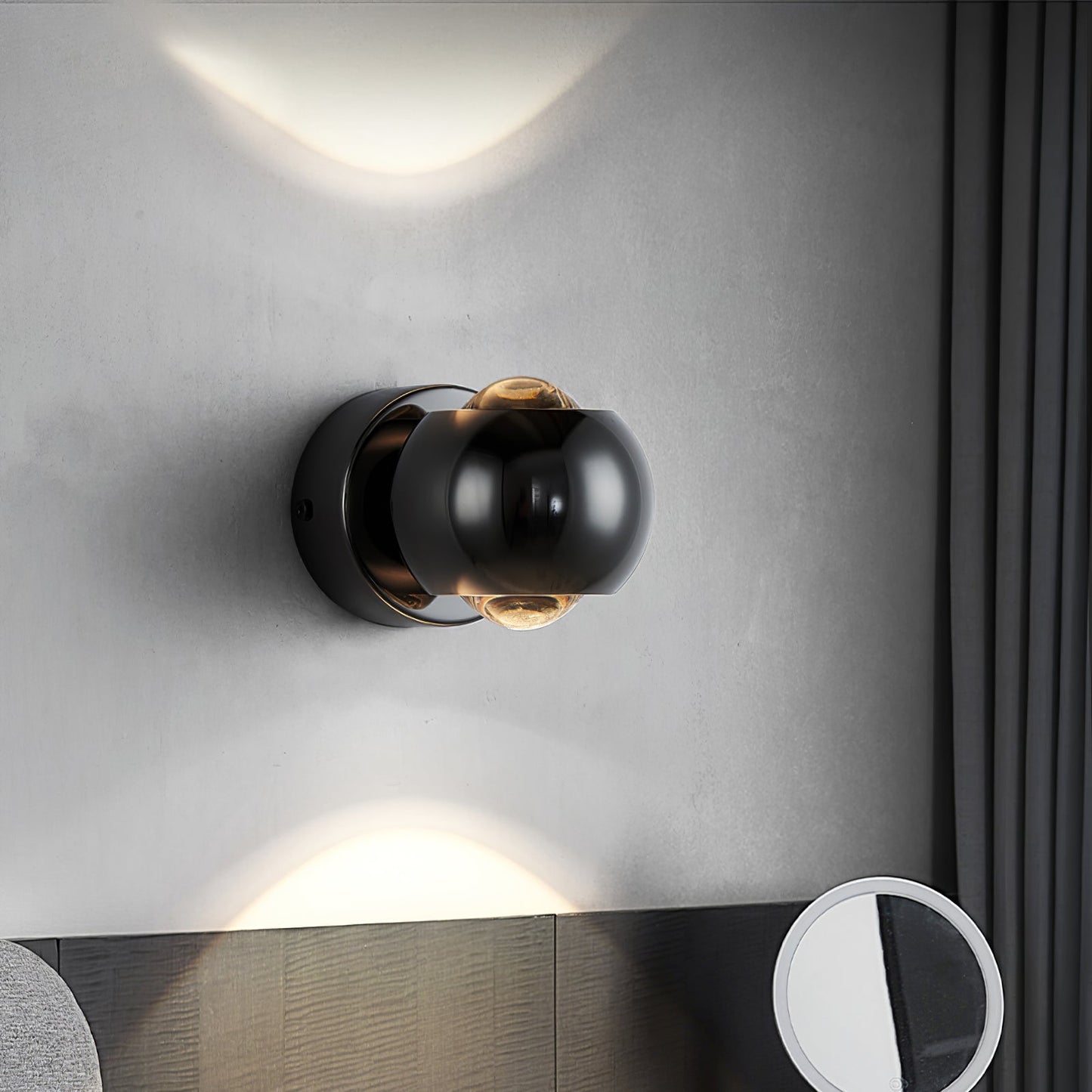Applique LED Murale Laiton Moderne Noir ou Doré
