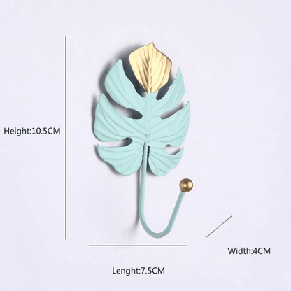 Crochets Muraux Métalliques en Forme de Feuilles