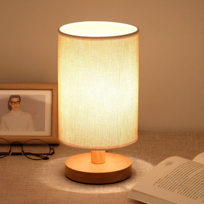 Organic Glow Lamp – Lampe en Bois Naturel & Tissu – Alimentation USB