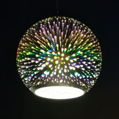 Suspension en Verre 3D Coloré – Effet Feu d’Artifice Moderne