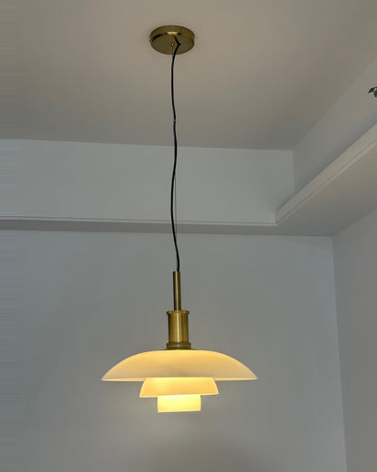 Suspension Danoise en Verre Opalin – Style Scandinave