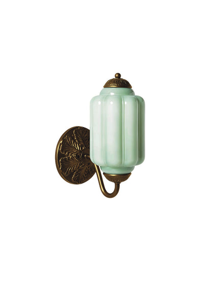 Applique Murale Vintage Verre Opalin Laiton Forgé