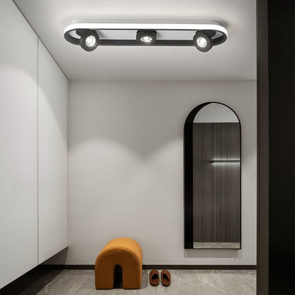 Plafonnier LED rectangulaire arrondi – Éclairage Moderne et Ajustable pour Couloirs, Séjours et Salles de Bain