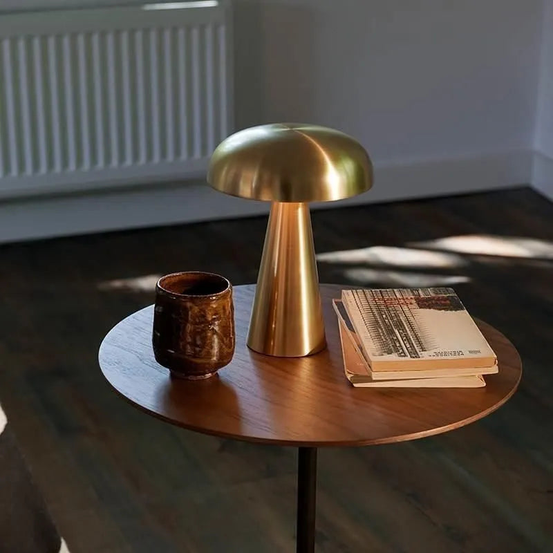 Lampe Champignon Métal Brossé Design Moderne