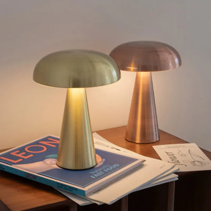 Lampe Champignon Métal Brossé Design Moderne