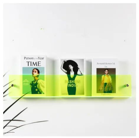 Étagère murale transparente en acrylique pour magazines et livres