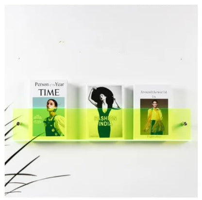 Étagère murale transparente en acrylique pour magazines et livres