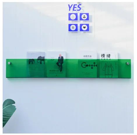 Étagère murale transparente en acrylique pour magazines et livres