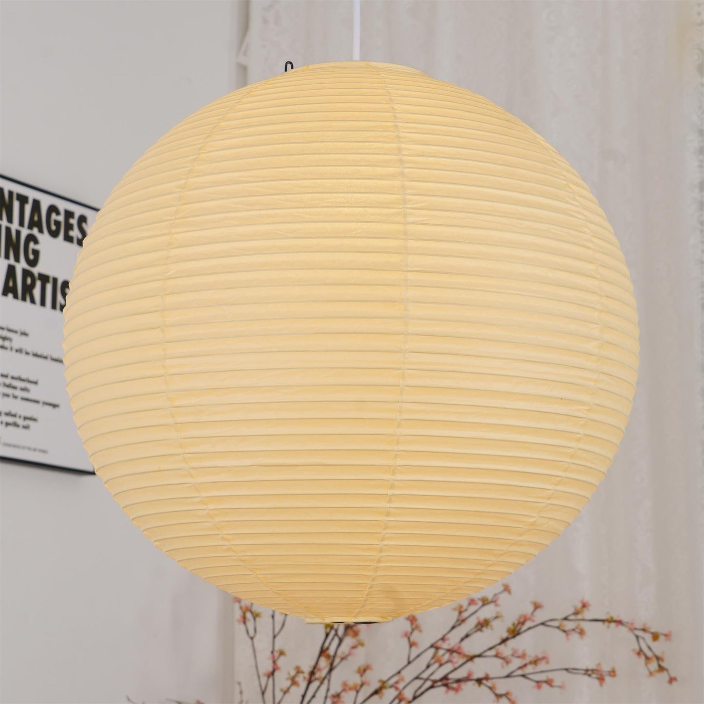 Lampe Suspendue Papier Washi, Style Akari, Ø30–80cm