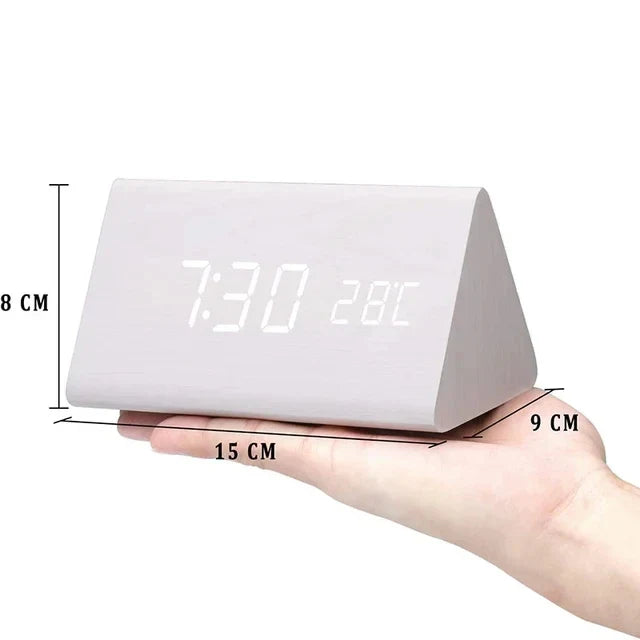 Futura | Réveil Numérique en Bois avec Thermomètre Intégré