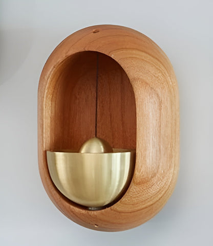 Sonnette Méditative Bois & Laiton – Carillon Apaisant pour Porte & Intérieur