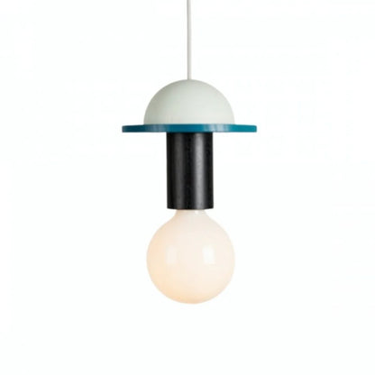 Suspension Bois Géométrique, Design Multicolore, E27