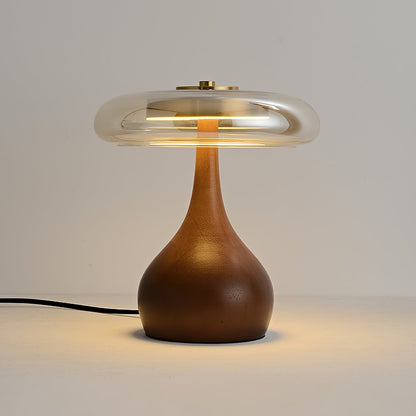 Lampe de Table LED en Verre et Bois – Design Andi