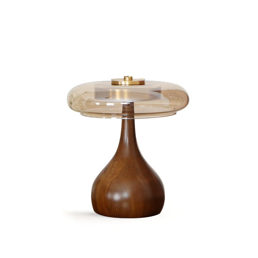 Lampe de Table LED en Verre et Bois – Design Andi