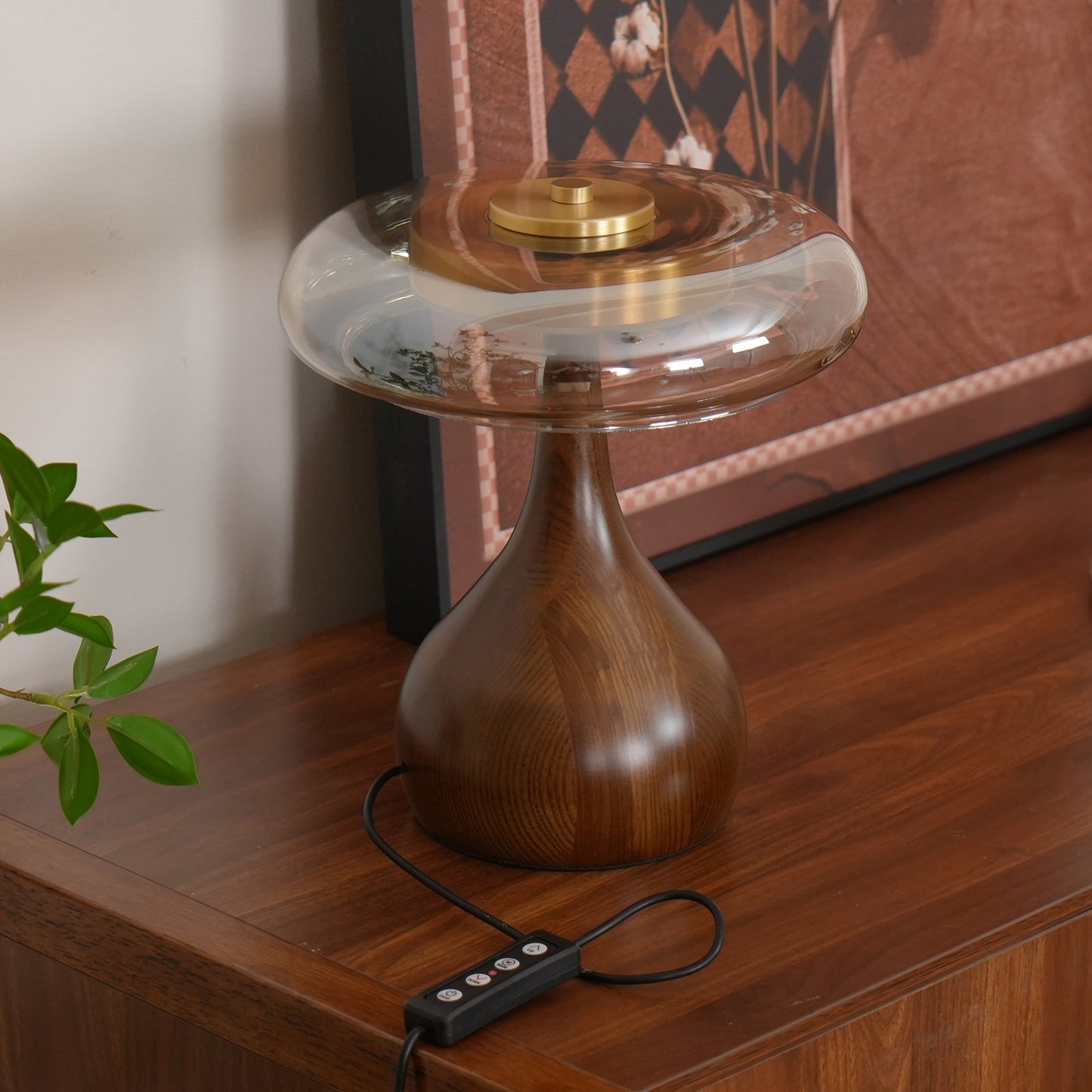 Lampe de Table LED en Verre et Bois – Design Andi
