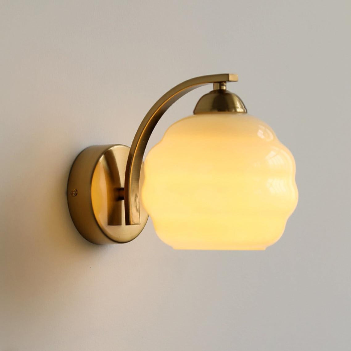 Applique Murale Vintage, Verre Dépoli, Doré ou Chromé