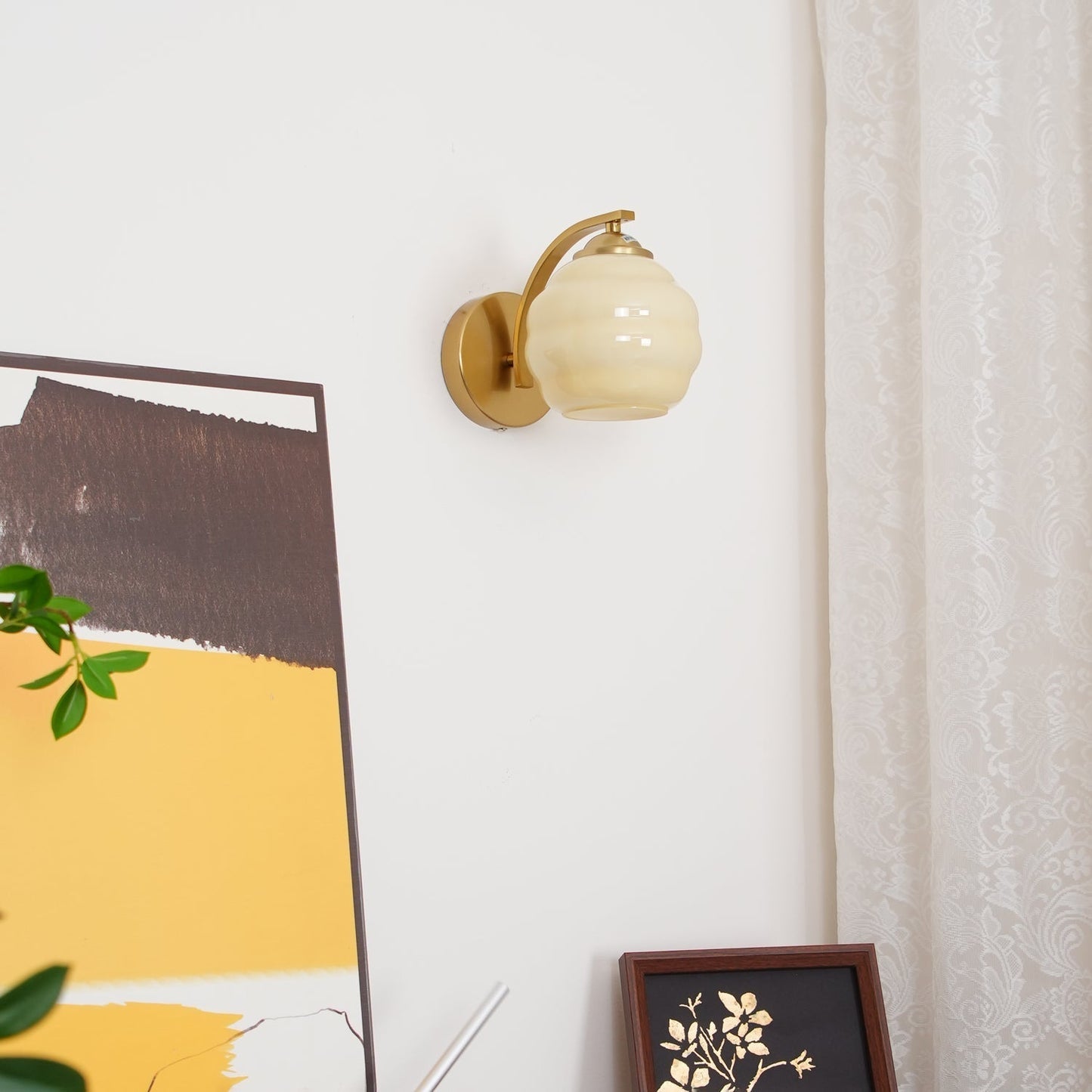 Applique Murale Vintage, Verre Dépoli, Doré ou Chromé