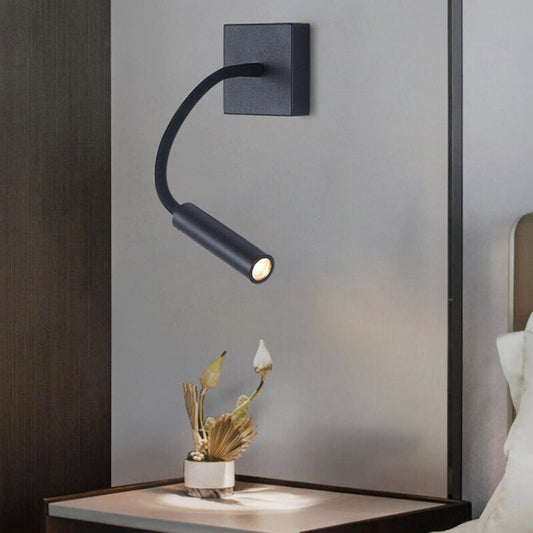 Applique Murale avec Liseuse LED Noire Orientable