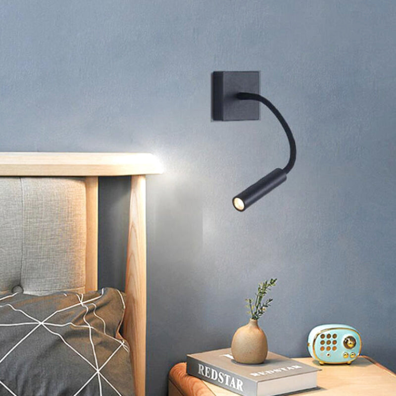 Applique Murale avec Liseuse LED Noire Orientable