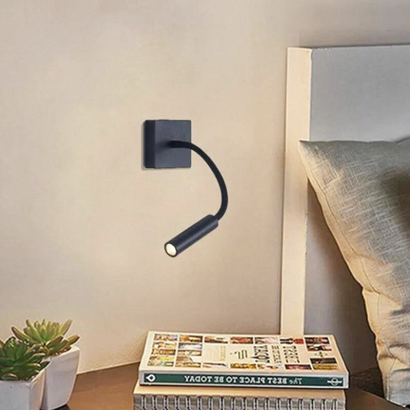 Applique Murale avec Liseuse LED Noire Orientable