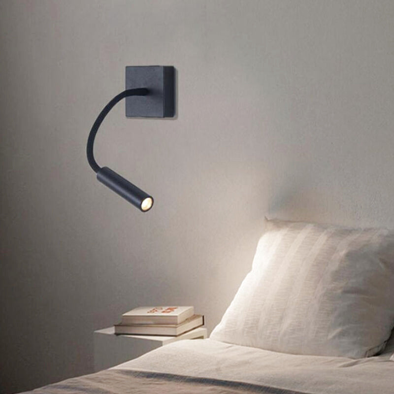 Applique Murale avec Liseuse LED Noire Orientable