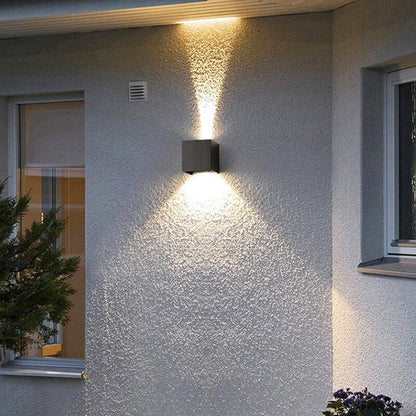 Applique Murale Extérieure LED Cube Noir IP65
