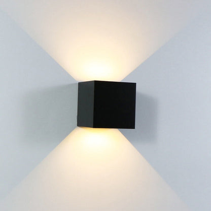Applique Murale Extérieure LED Cube Noir IP65