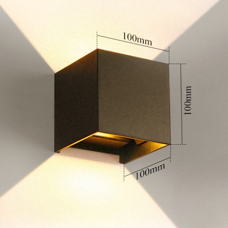 Applique Murale Extérieure LED Cube Noir IP65