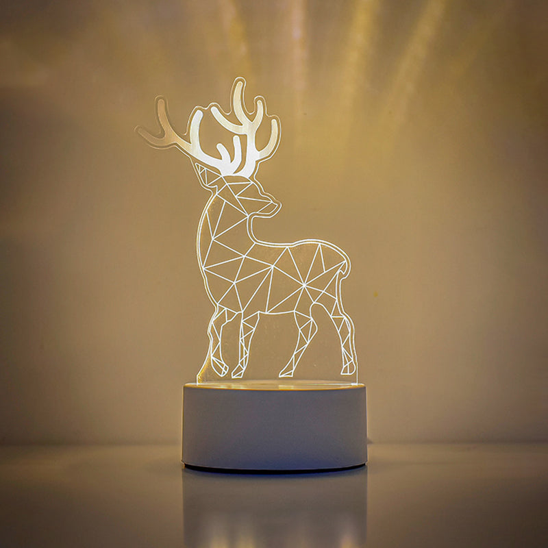 Lampe LED Acrylique Design Rectangulaire USB Blanche