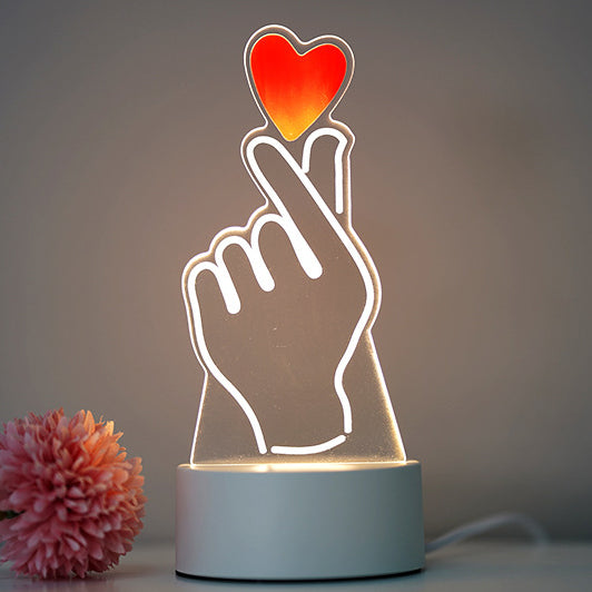 Lampe LED Acrylique Design Rectangulaire USB Blanche