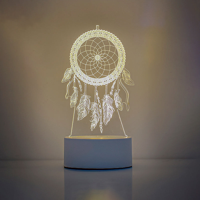 Lampe LED Acrylique Design Rectangulaire USB Blanche
