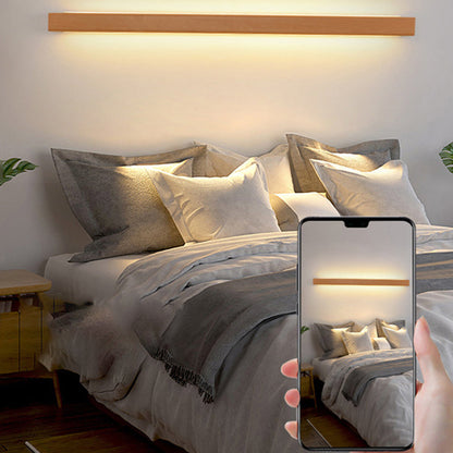 Applique LED Bois Massif, Style Japonais, 60–180 cm